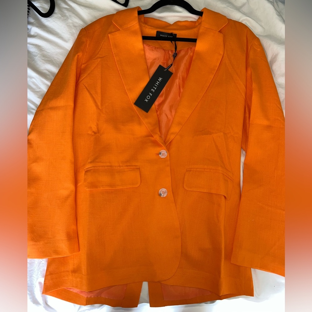 White fox orange blazer NWT size S/M